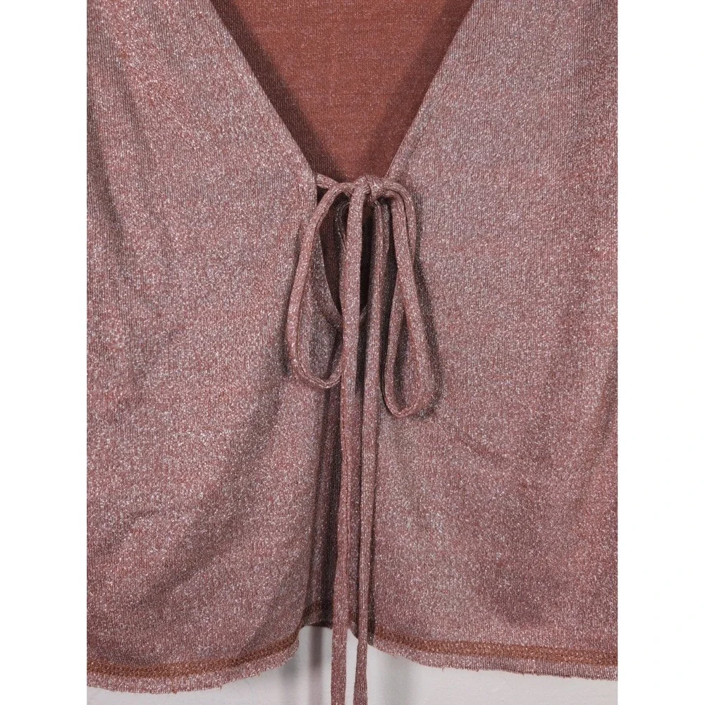 Free People Wanna Dance Shimmering Pink Top Size S